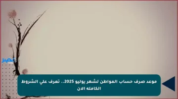 موعد صرف حساب المواطن لشهر يوليو 2025.. تعرف على الشروط الكاملة الآن